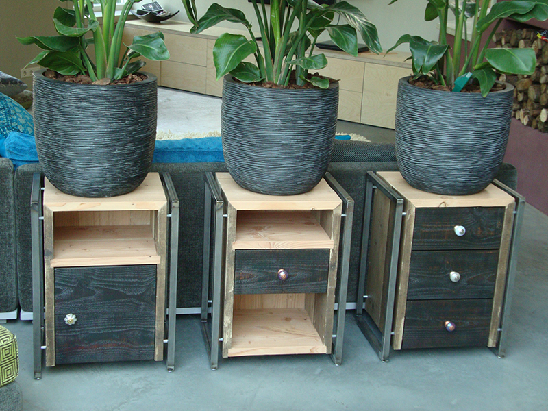 Woonkamer roomdivider kastjes